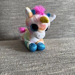 Zuru Coco Surprise Rainbow Unicorn Plush Stuff Animal 6” Big Glitter Eyes